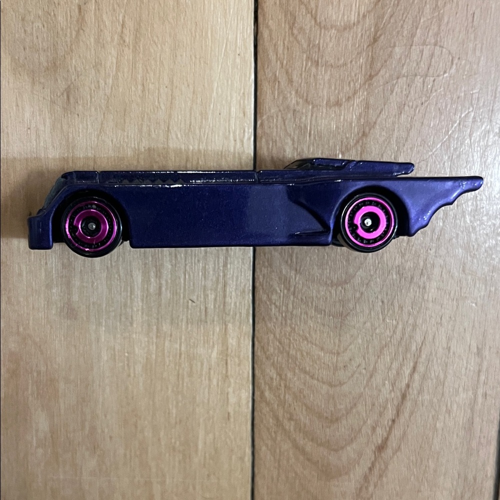 DC Comics Batman Batmobile Purple Toy Hot Wheels Car with Pink Wheels